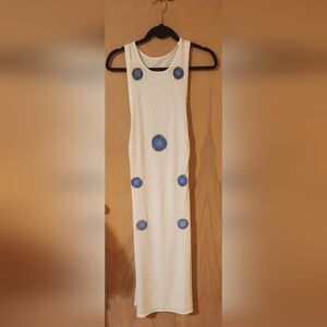 Beach,swimsuit cover up ,dress,permanent hand painted evil eyes